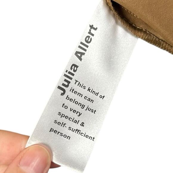 Julia Allert Gold Metallic Loose Fit 3/4 Sleeve Button Up Shirt Womens Size XL - Picture 3 of 6